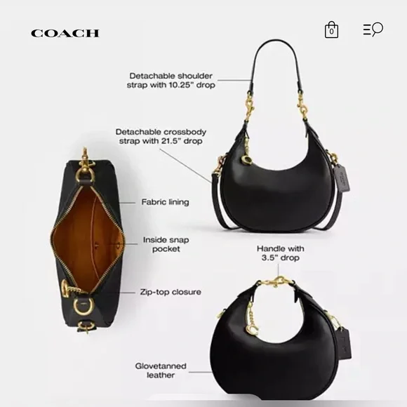 Coach Black Jonie Bag 22 NWT - Picture 11 of 13